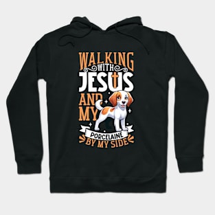 Jesus and dog - Porcelaine Hoodie